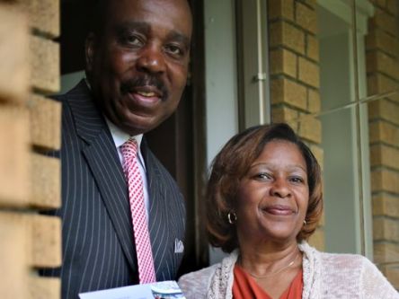 Donald Guinn, 59, and his wife Valerie Guinn, 58, of Eastpointe, Mich., both very active Jehovah's Witnesses at their home on Wednesday, May 27, 2014. This week they been going door-to-door giving out invitations to the upcoming conventions being held at Ford Field in Detroit, June 6-8 and another one the weekend of July 25-27, 2014.(Photo: Jessica J. Trevino, Detroit Free Press)